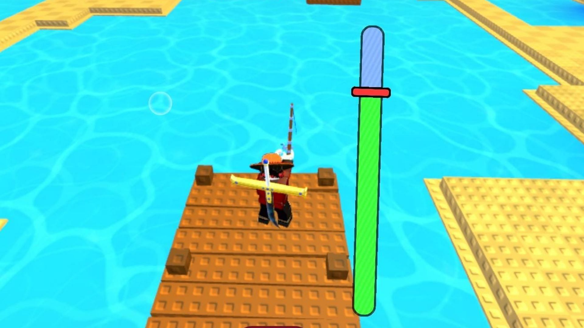 Tap the screen repeatedly to catch fish (Image via Roblox)